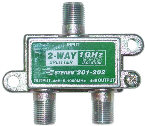 Cable Wholesale F-Pin (Coax) Splitter, 2 way, 1GHz 90dB