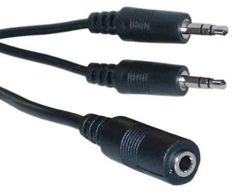 High-Life 2 x 3.5mm Stereo Male / 3.5mm Stereo Female, 6 inch
