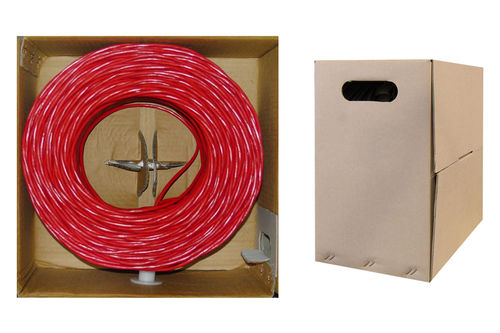 Offex Wholesale CAT5E, UTP, Bulk Cable, Stranded, 350MHz, 24 AWG, Red, 1000 ft