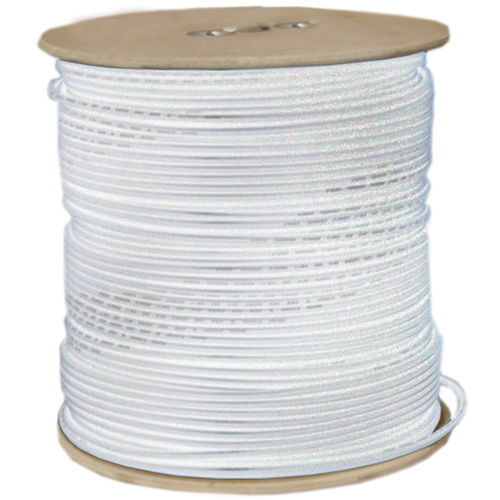 Offex Wholesale RG6 Coaxial Cable, 18AWG  Solid White, 1000 ft, Spool