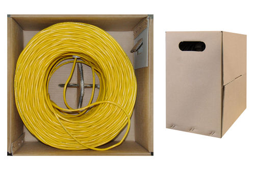 Cable Wholesale CAT6, UTP, Bulk Cable, Solid, Yellow, 1000 ft