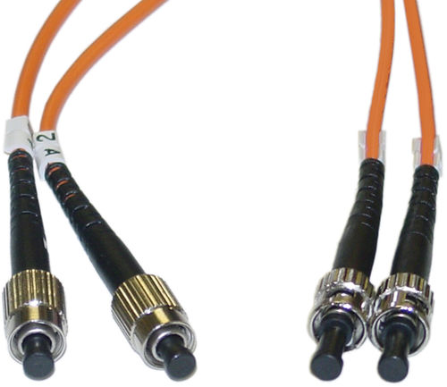 Cable Wholesale FC / ST, Multimode, Duplex Fiber Optic Cable, 62.5/125, 1 Meter  (3.3 ft)