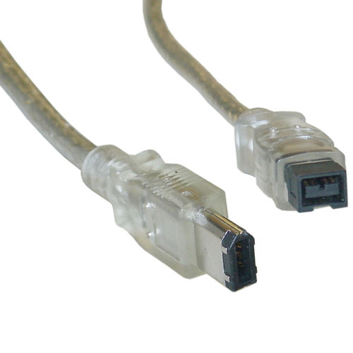 Offex Wholesale IEEE-1394, 9P / 6P, Firewire Cable, Clear, 6 ft