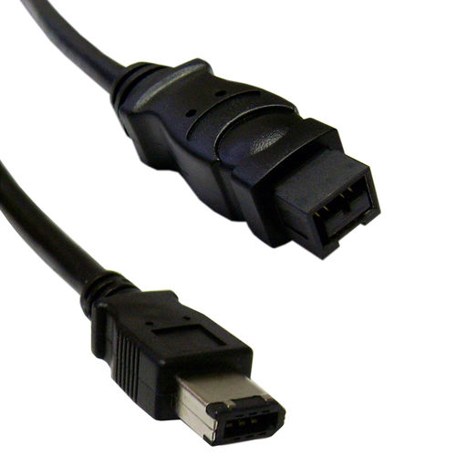 Offex Wholesale IEEE-1394A, 9P to 6P, FireWire 400 Cable, Black, 6 ft