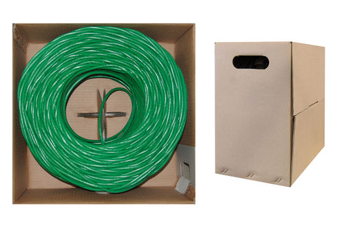 Cable Wholesale CAT6, UTP, Bulk Cable, Solid, Green, 1000 ft