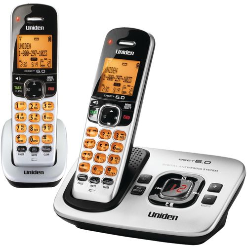 UNIDEN D1780-2 DECT Cordless Phone with Caller ID (2-Handset System; SIlver)
