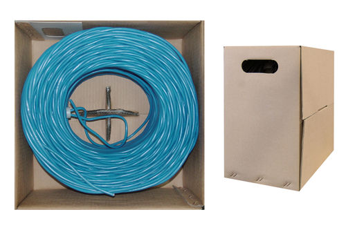 Cable Wholesale CAT5E, UTP, Bulk Cable, Solid, 350MHz, 24 AWG, Blue, 1000 ft