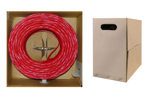 Cable Wholesale CAT5E, UTP, Bulk Cable, Solid, 350MHz, 24 AWG, Red, 1000 ft