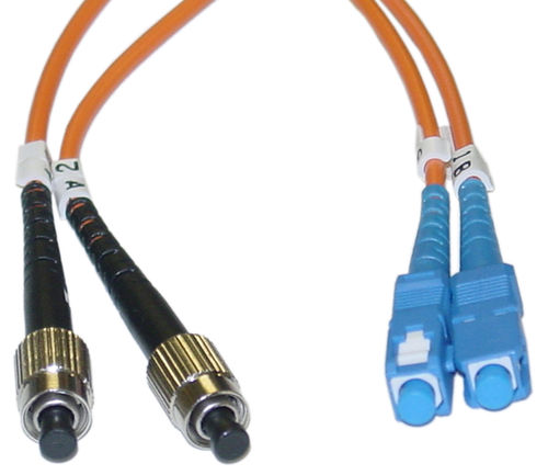 Cable Wholesale FC / SC, Multimode, Duplex Fiber Optic Cable, 62.5/125, 5 Meter (16.5ft)