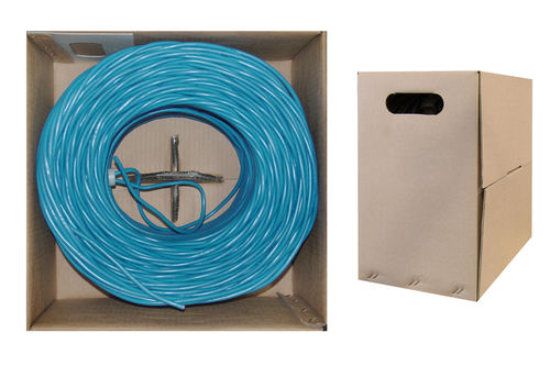 Offex Wholesale CAT5E, UTP, Bulk Cable, Stranded, 350MHz, 24 AWG, Blue, 1000 ft