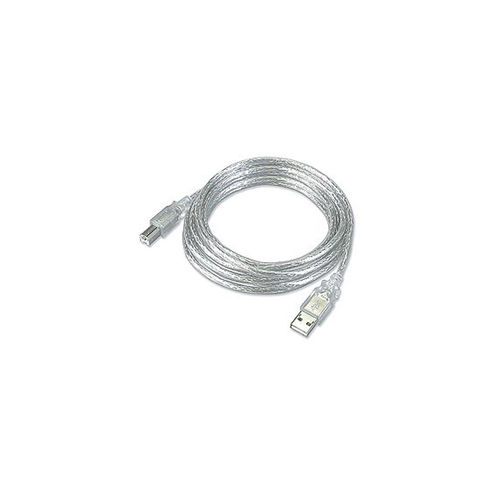 Ziotek USB 2.0 Cable, A Male To B Male, Clear