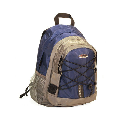 Isafe Guardian School / College Travel Nylon Laptop Shoulder Backpack / Bag - Blue with Safety Alarm