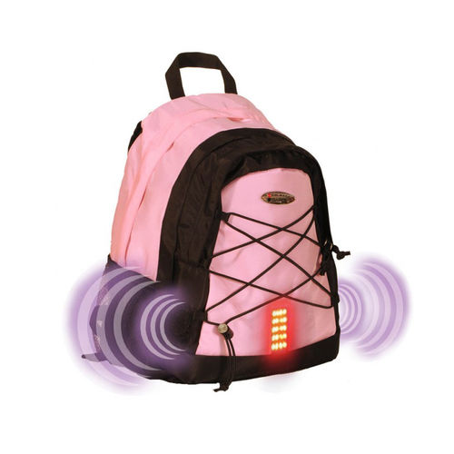 Isafe Guardian School / College Travel Nylon Laptop Shoulder Backpack / Bag - Pink with Safety Alarm