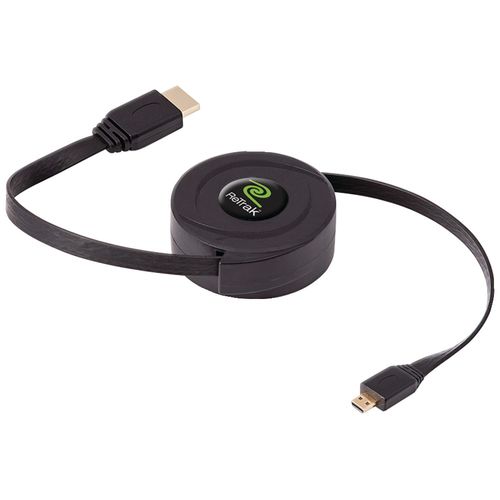 RETRAK_EMERGE ETCABLEHDAD Retractable HDMI(R) A to Micro HDMI(R) D Cable, 5 ft