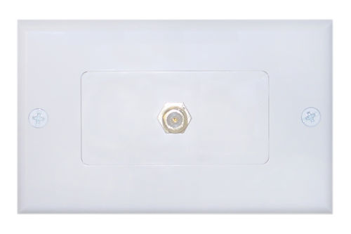 Offex Wholesale Wall Plate,F-Pin Coupler, Female / Female, TV Plate Decora White
