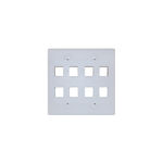 Offex Wholesale Dual Gang Wall Plate,8 Hole for keystone Jack , White