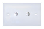 Offex Wholesale TV Wall Plate with 2 F-Pin Couplers,White