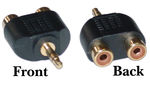 Cable Wholesale RCA to Stereo adapter 2 x RCA Female / 1 x 3.5mm Stereo Male