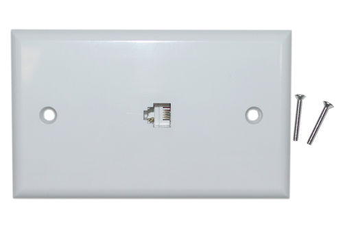 Cable Wholesale Telephone Wall PlateRJ11 4C White Smooth