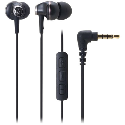 AUDIO TECHNICA ATH-CK313iSBK In-Ear Communication Earbuds with Remote & Microphone (Black)