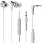 AUDIO TECHNICA ATH-CKM500iSWH In-Ear Earbuds with Remote & Microphone for Smartphone (White)