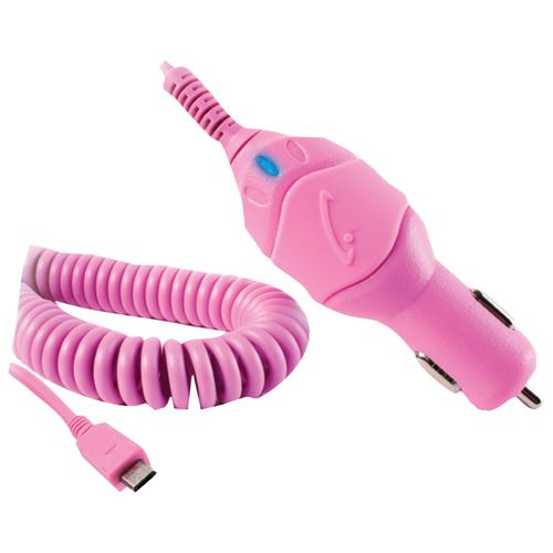 WIRELESS ONE PC-MT6A-PK Universal Premium Micro USB Vehicle Power Charger (Pink)