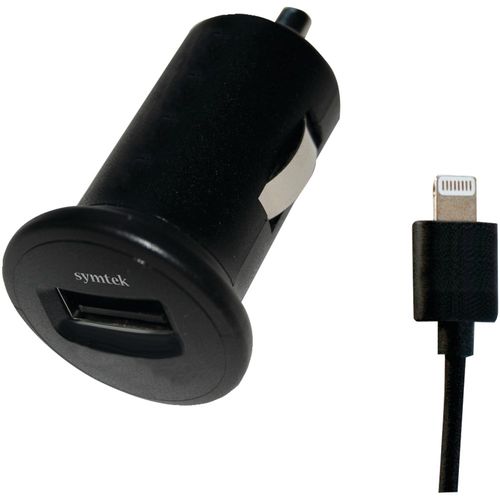 SYMTEK TP-MFI-225CS TekPower USB Car Charger with Lightning(TM) Connector, 1m