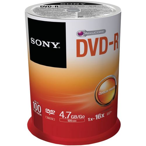 SONY 100DMR47SP DVD-Rs, 100-ct Spindle