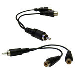Offex Wholesale RCA adapter, 6 inch, 2 Female / 1 Male