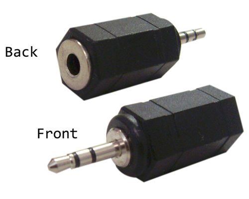Offex Wholesale Stereo to Stereo adapter, 2.5mm Stereo Male / 3.5mm Stereo Female
