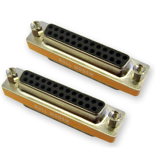 Offex Wholesale DB25 Female / DB25 Female, Mini Null Modem Adaptor