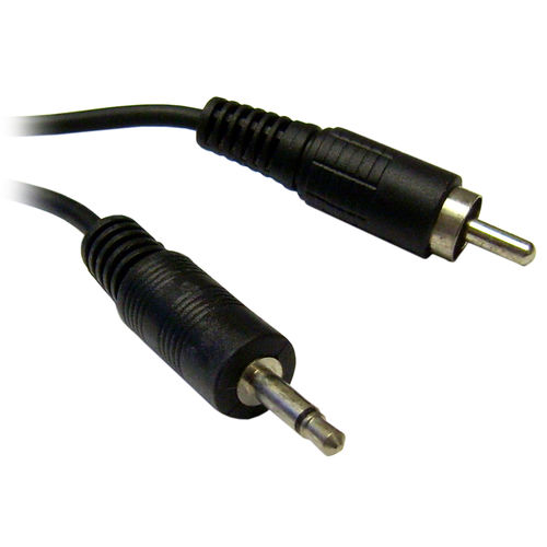 3.5mm Mono Male to RCA Male Cable, Black, 6 foot