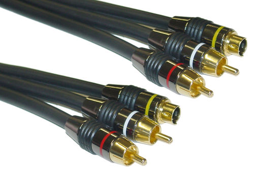 Cable Wholesale Premium Grade S-Video + Audio (1 S-Video + 2 RCA) 1 ft