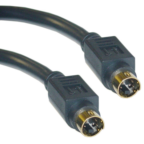 Cable Wholesale MiniDin4 (S Video) Male / MiniDin4 (S-Video) Male Gold Tips 12 ft