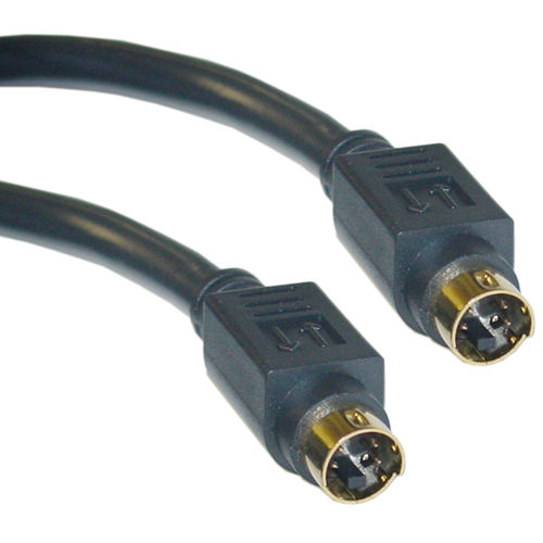 Cable Wholesale MiniDin4 (S Video) Male / MiniDin4 (S-Video) Male Gold Tips 50 ft