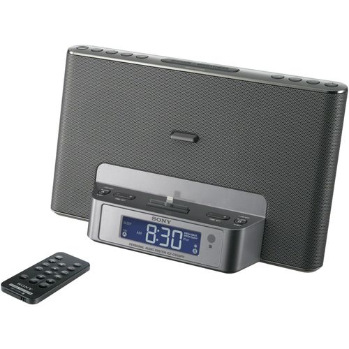SONY ICFCS15IPSILN iPhone(R)/iPod(R) Speaker Dock Clock Radio with Lightning(TM) Connector (Silver)