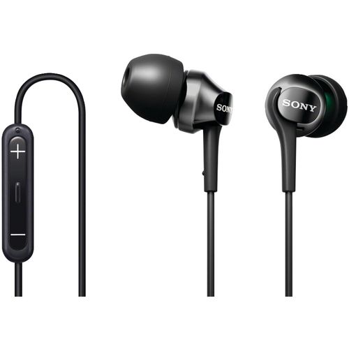 SONY MDREX100IPB In-Ear Earbuds with Microphone for Apple(R) Devices (Black)