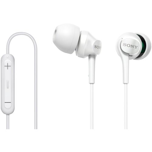 SONY MDREX100IPW In-Ear Earbuds with Microphone for Apple(R) Devices (White)