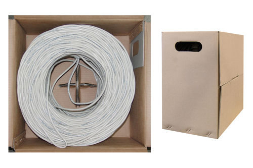 Cable Wholesale CAT5E, UTP, Bulk Cable, Solid, 350MHz, 24 AWG, White, 1000 ft