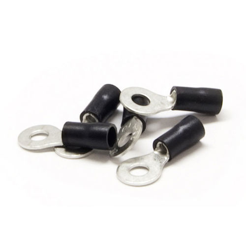 Ring Terminal, Black, 12 AWG - 14 AWG, Electrical Wire Connection, 100 Pieces