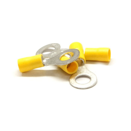 Ring Terminal, Yellow, 10 AWG - 12 AWG, Electrical Wire Connection, 100 Pieces