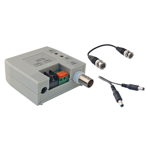 Active Video Balun, Female BNC Connector with BNC Male Barrel Connector, Terminal Type, Camera Side
