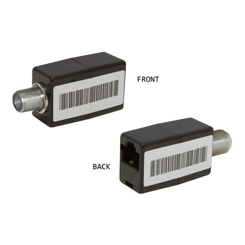 Passive Video Balun F-pin Female to RJ45 Female, Camera and Monitor Side