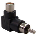 RCA Right Angle Adapter, RCA Female to RCA Male, 90 Degree Elbow