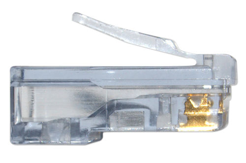 EZ-RJ45 Cat 5e Crimp Plugs, Slide Through Wires, 100 Pieces