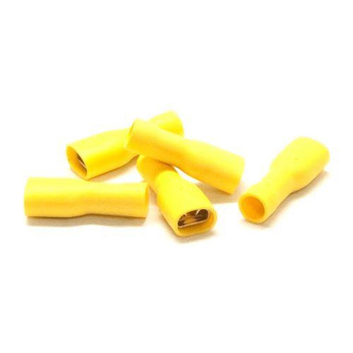 Quick Disconnect Insulated Female Spade, Yellow, 10 AWG - 12 AWG, Electrical Wire Connection, 100 Pieces