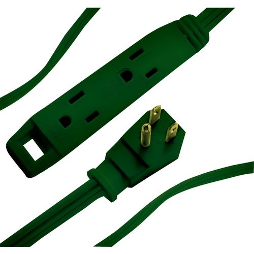 AXIS 45511 3-Outlet Extension Cord, 8ft (Green)