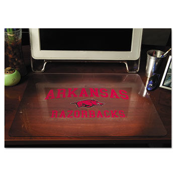 Collegiate Desk Pad, U of Arkansas Razorbacks, Red/Black/White, Plastic, 19 x 24