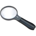 CARSON HF-11 4.3"" Split-Handle Lighted Magnifier, 2x with 3.5x Spot Lens and Neck Cord