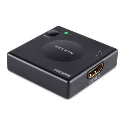 2 IN 1 OUT HDMI Switch Black